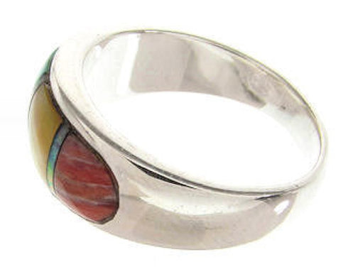 Multicolor Inlay Jewelry Sterling Silver Ring Size 5-3/4 IS57886